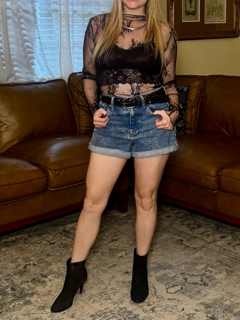 High Rise Cuffed Denim Shorts | Size 26 | Vintage Wash